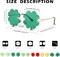 St. Patrick’s Day Green Sunglasses Irish Shamrock Four Leaf Clover Green Lens Shades Costume Party Glasses(Four Leaf Green)